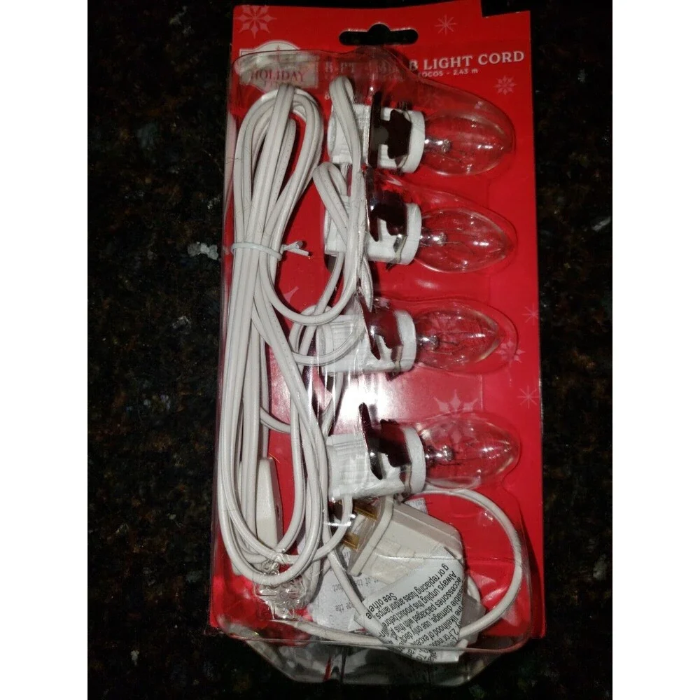 C7 4 Socket Light Cord for Christmas Villages Buildings Inline ON/Off Switch